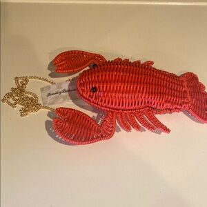 Tommy Bahama Red Woven Lobster Crossbody Bag